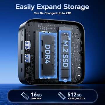 KAMRUI Essenx E1 Mini PC with 4K Support and 512GB SSD