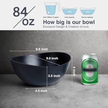 ECOHAGOU Serving Bowls Set of 4 - Lightweight Bamboo Fiber