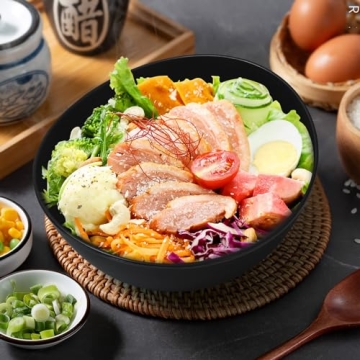 ECOHAGOU Serving Bowls Set of 4 - Lightweight Bamboo Fiber