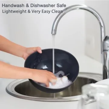 ECOHAGOU Serving Bowls Set of 4 - Lightweight Bamboo Fiber