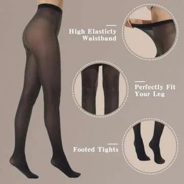 MANZI Sparkly Tights for Women, Lurex Metallic Shimmer Tights, 50 Denier Womens Glitter Tights (Black/Gold,L/XL)