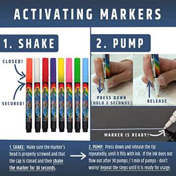 Cute 10"x16" Magnetic Dry-Erase Weekly Menu Blackboard for Kitchen Fridge (with 8 Bright Chalk Marke...