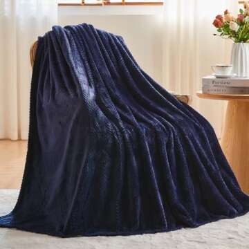 NEWCOSPLAY Super Soft Dark Navy Throw Blanket for All Seasons