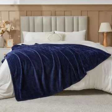 NEWCOSPLAY Super Soft Dark Navy Throw Blanket for All Seasons