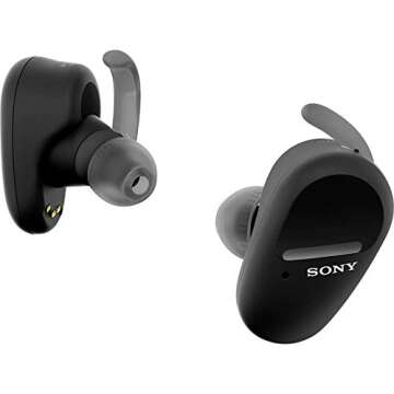 Sony WF-SP800N Truly Wireless Sports In-Ear Noise Canceling Headphones with Mic For Phone Call And Alexa Voice Control, Black