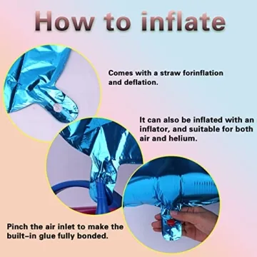 Giant 4 Balloons 40 Inch Blue Foil Mylar for Parties