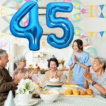 Giant 4 Balloons 40 Inch Blue Foil Mylar for Parties