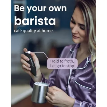 Electric Milk Frother Handheld for Perfect Coffee Beverages