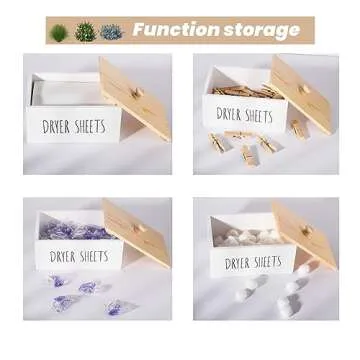 Charming zoocatia Wood Dryer Sheet Container for Laundry