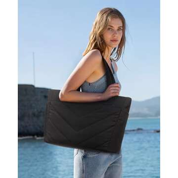LOVEVOOK Tote Travel Bag for Women: Lightweight Puffer Handbag with Zipper