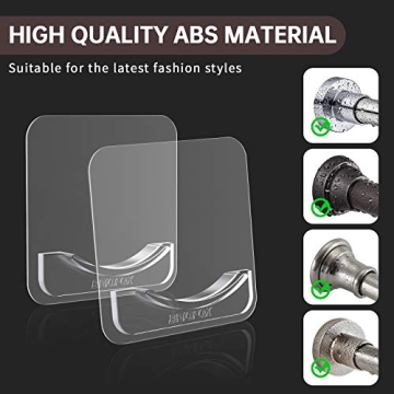 BRIOFOX No Drilling Adhesive Shower Rod Holder, 2-pack