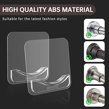 BRIOFOX No Drilling Adhesive Shower Rod Holder, 2-pack