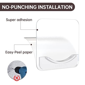 BRIOFOX No Drilling Adhesive Shower Rod Holder, 2-pack