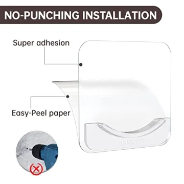 BRIOFOX No Drilling Adhesive Shower Rod Holder, 2-pack