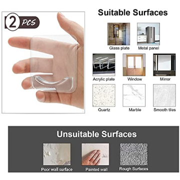 BRIOFOX No Drilling Adhesive Shower Rod Holder, 2-pack