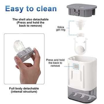 Maqqet Automatic Toothpaste Dispenser SqueezerToothbrush Holder for Bathroom Wall Mounted Kids Electric Shower Toothbrush Holder