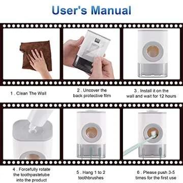 Maqqet Automatic Toothpaste Dispenser SqueezerToothbrush Holder for Bathroom Wall Mounted Kids Electric Shower Toothbrush Holder