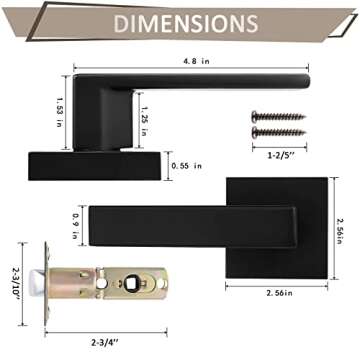 Probrico Matte Black Interior Passage Door Handles 10 Pack