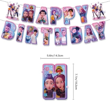 RTTUIOP Birthday Decorations Kit for K-Pop Fans and Parties