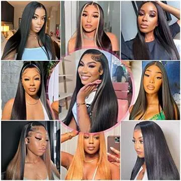 Idoli Straight Lace Front Wigs Human Hair 13X4 HD Transparent Lace Front Wigs Human Hair Pre Plucked For Women 150% Density Brazilian Glueless Wigs Human Hair with Baby Hair (22 Inch, Natural Black)
