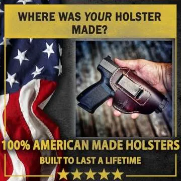The Defender Leather IWB Holster - Made in USA - Fits Ruger LCP, LCP2, Sig P238, P290, S&W Bodyguard .380 and Most .380's Made in USA - Charred Oak Left Handed