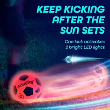GlowCity Glow in The Dark Soccer Ball with LED Lights