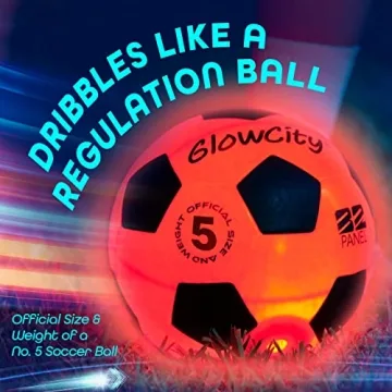 GlowCity Glow in The Dark Soccer Ball with LED Lights