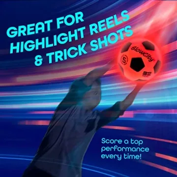 GlowCity Glow in The Dark Soccer Ball with LED Lights