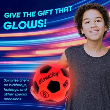 GlowCity Glow in The Dark Soccer Ball with LED Lights
