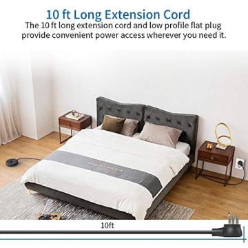 Versatile NTONPOWER 10 ft Power Strip with USB Charging