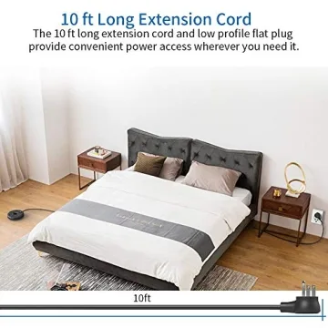 Versatile NTONPOWER 10 ft Power Strip with USB Charging