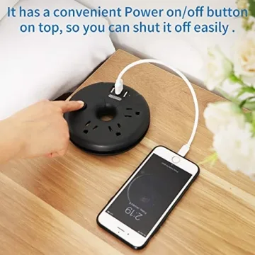 Versatile NTONPOWER 10 ft Power Strip with USB Charging