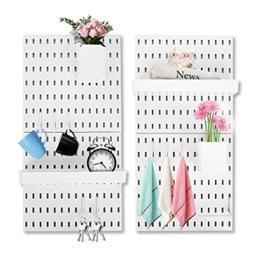Versatile 4-Pack Pegboard Organizer Kits for Home and Office