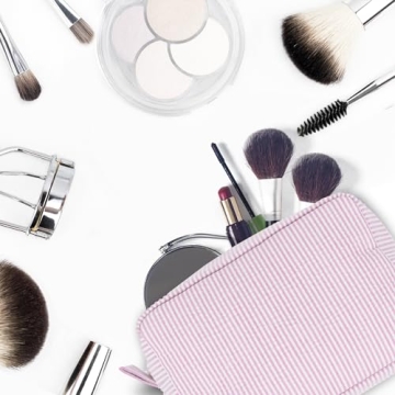 MT WORLD Personalized Seersucker Toiletry Bag for Women