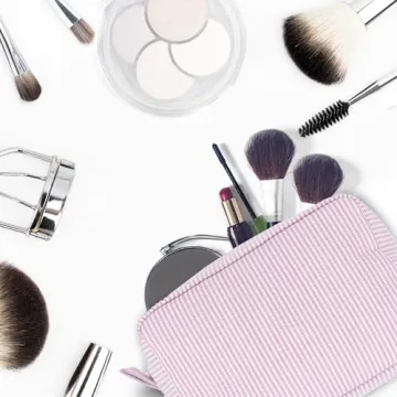 MT WORLD Personalized Seersucker Toiletry Bag for Women