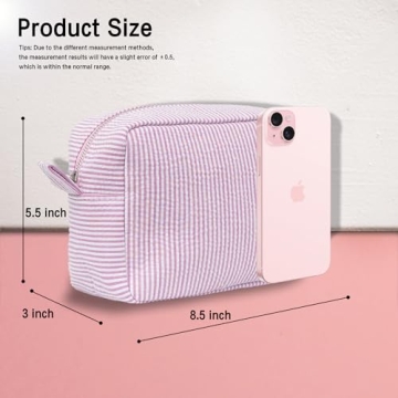 MT WORLD Personalized Seersucker Toiletry Bag for Women