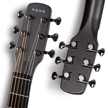 Enya NEXG Acoustic-Electric Carbon Fiber Audio Guitar Smart Acustica Guitarra for Adults with 50W Wireless Speaker, Preamp, Wireless Microphone, Hi-Fi Monitor Earphones, Strap, and Case(Black)