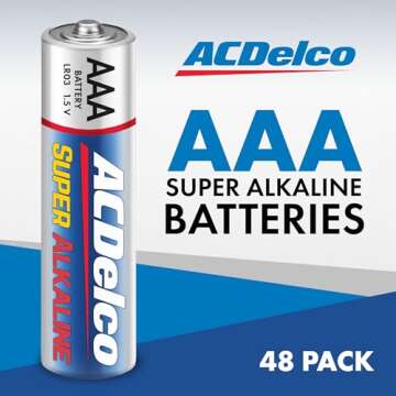 ACDelco 48-Count Triple AAA Batteries, Maximum Power Super Alkaline Battery, 10-Year Shelf Life
