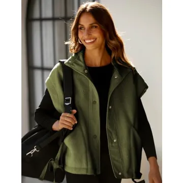 Gozoloma Women's Oversized Fleece Vest with Pockets