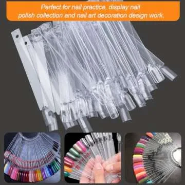JASSINS 100 Pcs Clear Nail Swatch Sticks for Art Display