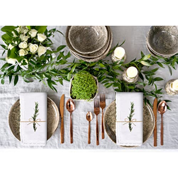 Elegant Cloth Dinner Napkins with Lace - Set of 12, 20x20