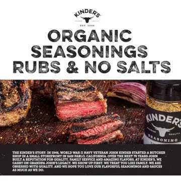 Kinder's Organic Buttery Steakhouse Rub, Premium Quality Seasoning, MSG Free, USDA Certified Organic, 3 oz