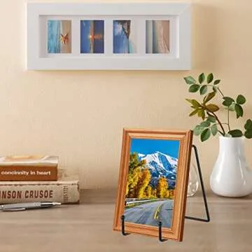 IBosins 5 Pack 6 Inch Plate Holder Display Stands, Metal Black Frame Stand for Picture, Book, Photo Easel, Creation, Collectibles