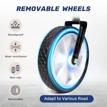 YSSOA Folding Garden Cart PRO, Collapsible Wagon with 360 Degree Swivel Wheels & Adjustable Handle, Black, 220lbs Weight Capacity