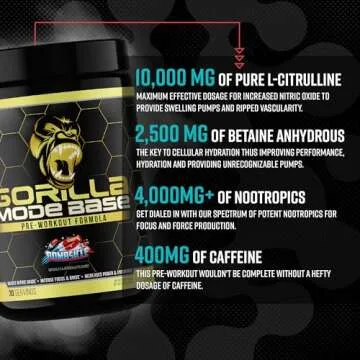 Gorilla Mind Base Pre Workout - Energy, Focus & Pump
