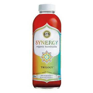 GT'S ENLIGHTENED KOMBUCHA Synergy Organic Kombucha Tea, Trilogy, 16.2 Ounce (Pack of 12)
