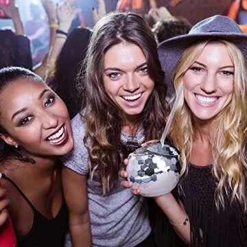Ujuuu Disco Ball Cups - 6Pcs Cocktail Tumblers for Fun