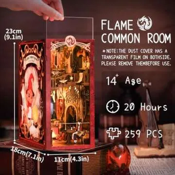 CUTEBEE DIY Book Nook Kit for Adults and Teens, DIY Wooden Miniature Tiny House Dollhouse Kit Bookshelf Booknook Bookcase Model Build Gift Kit Decor Alley with LED Light