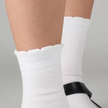 Stylish COTTON DAY Girls White Dressy Socks for Kids