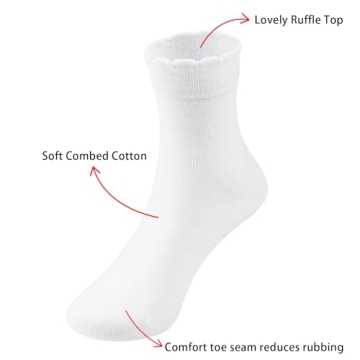 Stylish COTTON DAY Girls White Dressy Socks for Kids